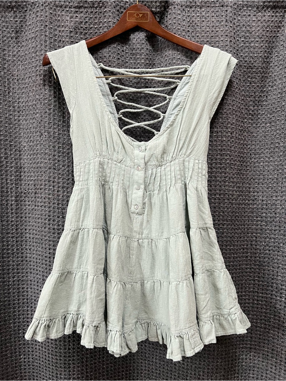 Urban Outfitters Rayelynn Tie Laced Romper Small